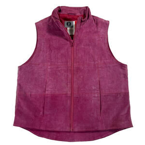 Arizona Leather Vest Womens Medium Vintage Y2K Pink Suede Zip Jacket Retro Plush